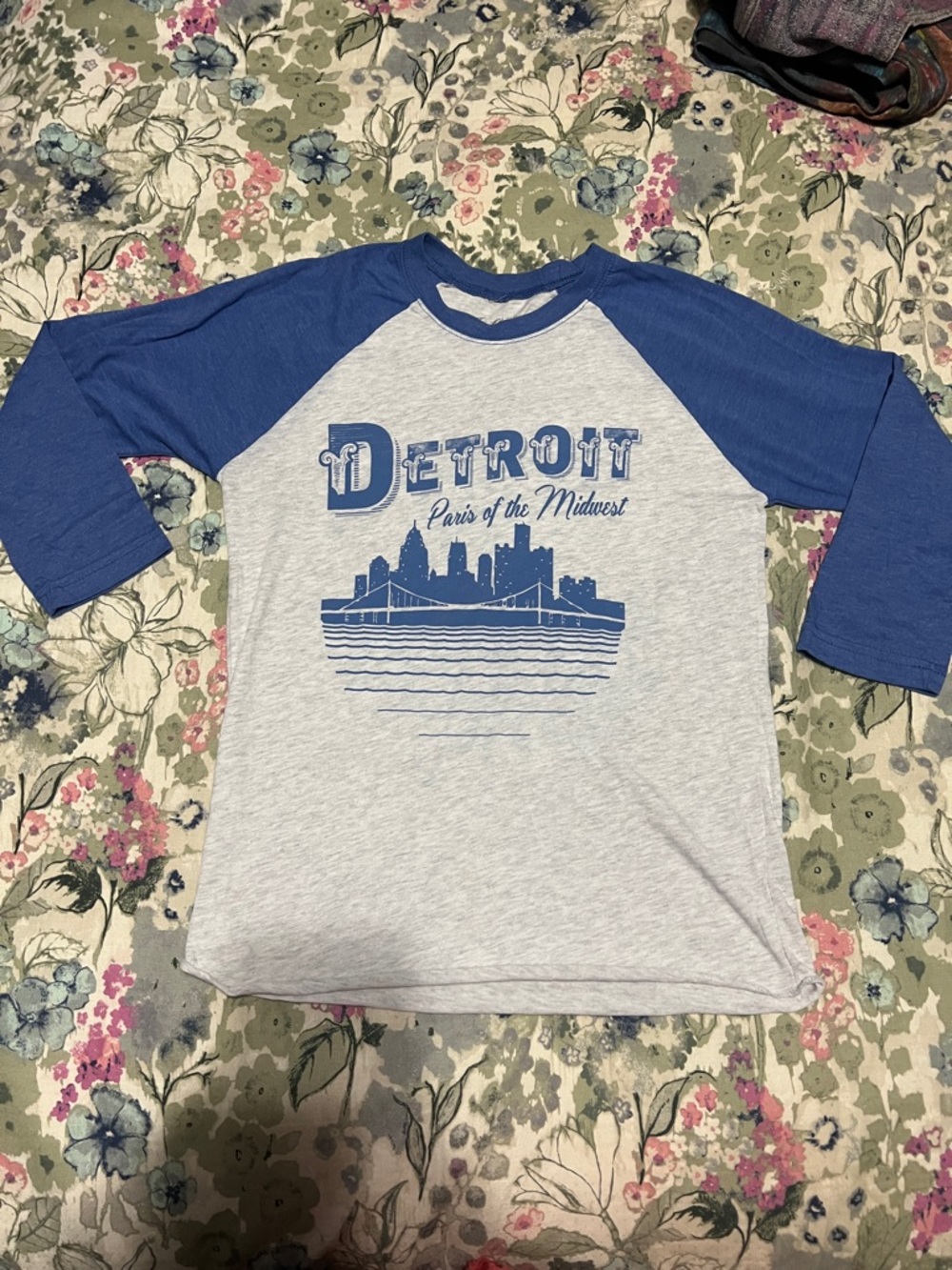 Detroit Skyline Raglan Tee - Detroit Paris of the Midwest